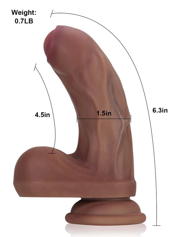 Leo 6.3" x 1.5" Small Uncut Curved Foreskin Dildo