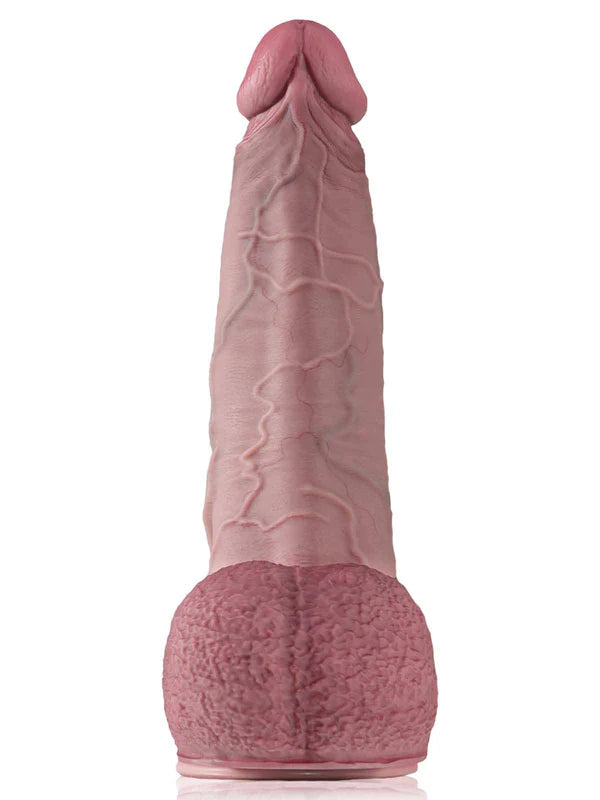 John 16" * 3.7" Giant Curved Vaginal-Anal Suction Cup Dildo