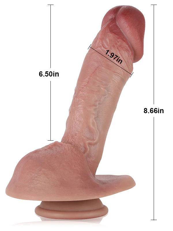 Jeff 8.7" x 2.0" Big Mushroom Head Glans Dildo With Metal Keel