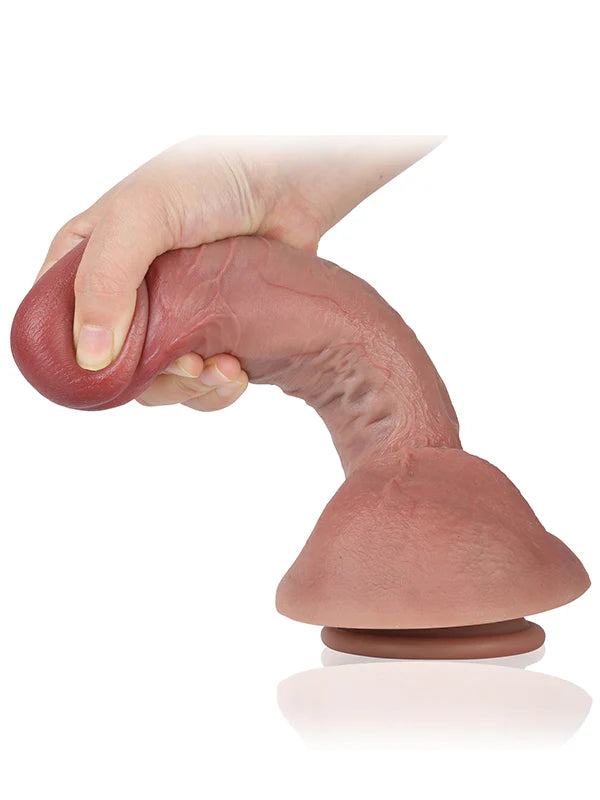 Jeff 8.7" x 2.0" Big Mushroom Head Glans Dildo With Metal Keel