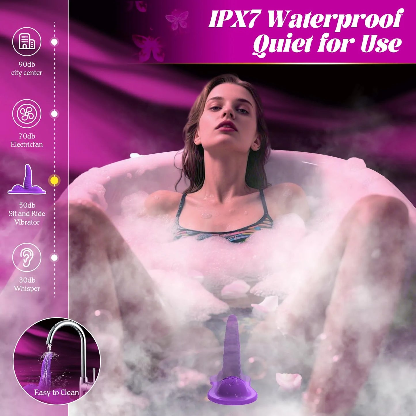 6.5" Insertable Purple Monster Riding Dildo