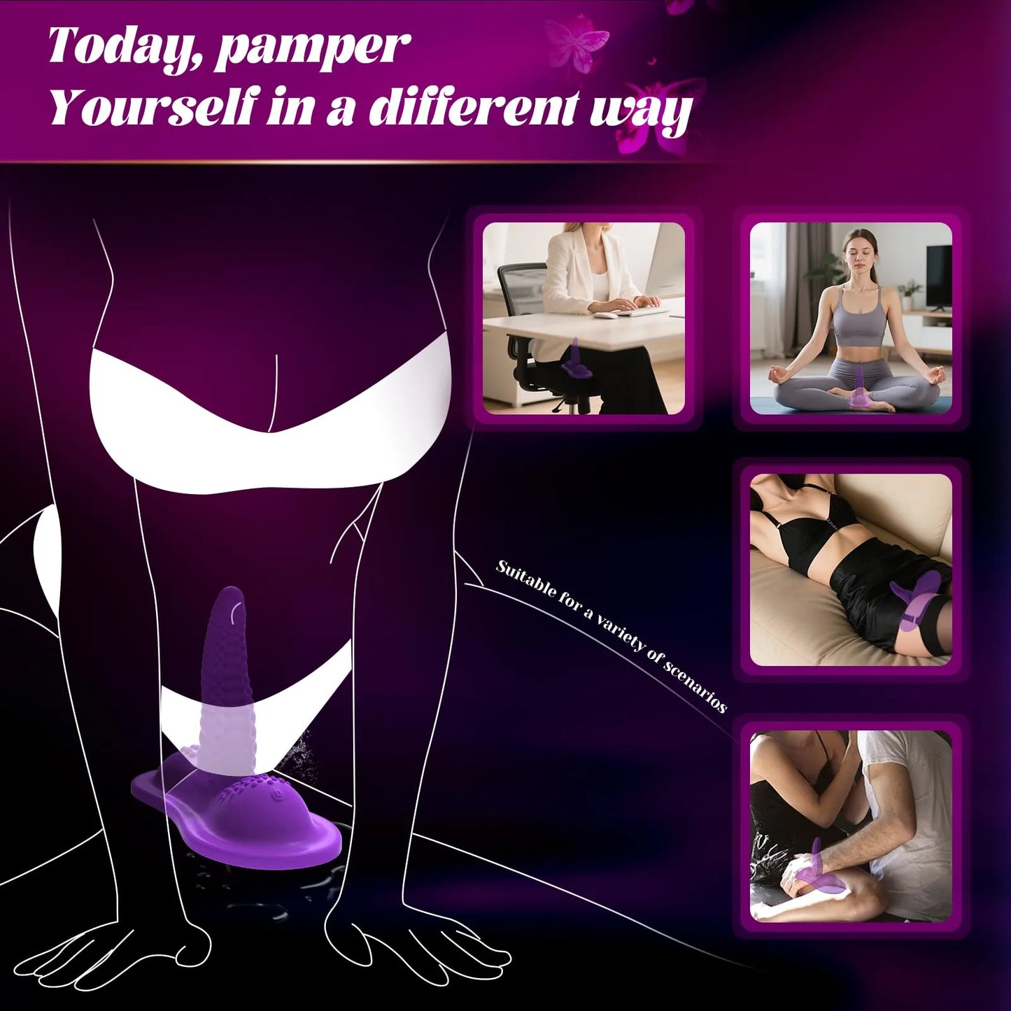 6.5" Insertable Purple Monster Riding Dildo