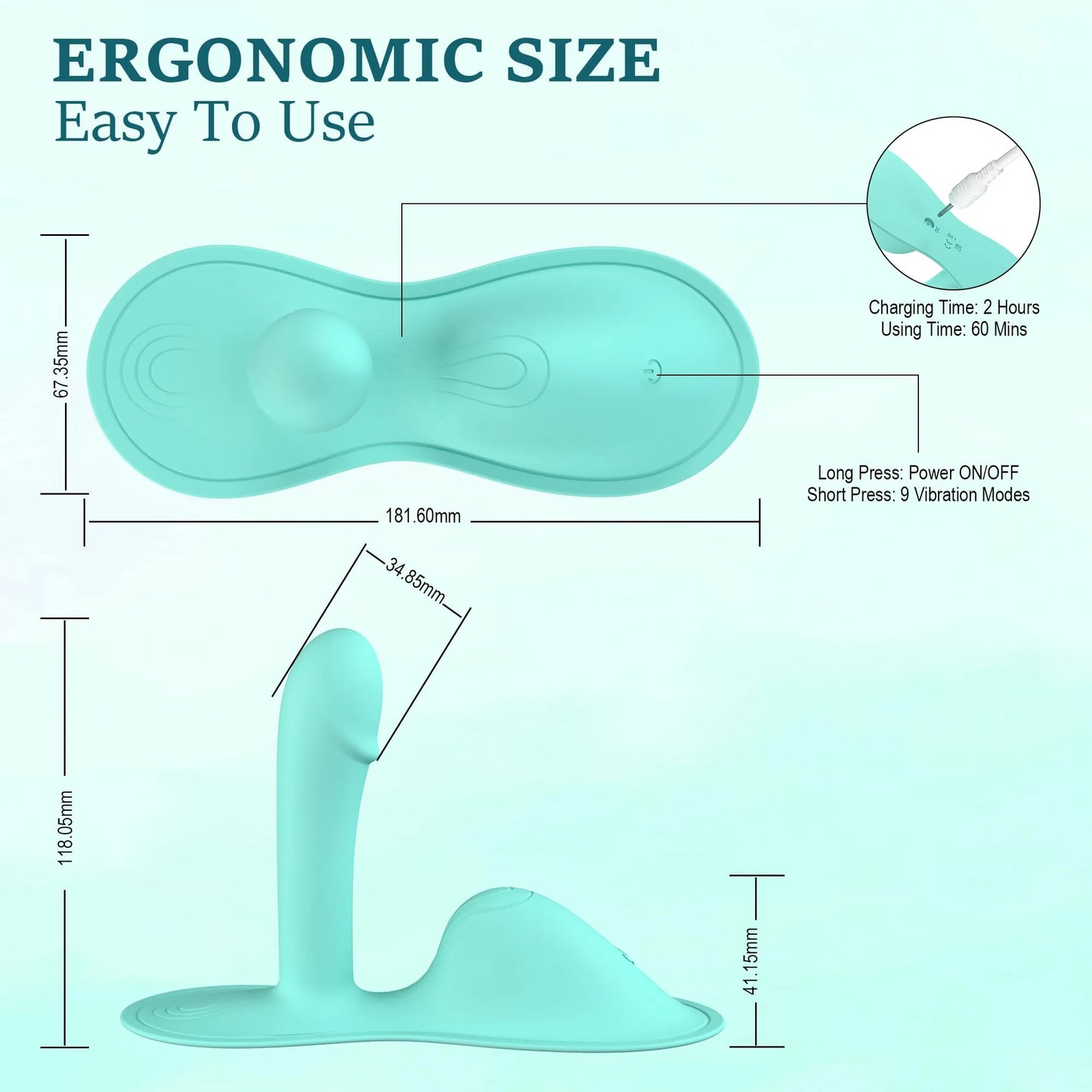 7.1"x 4.6" Hand Free Ride On Vibrator