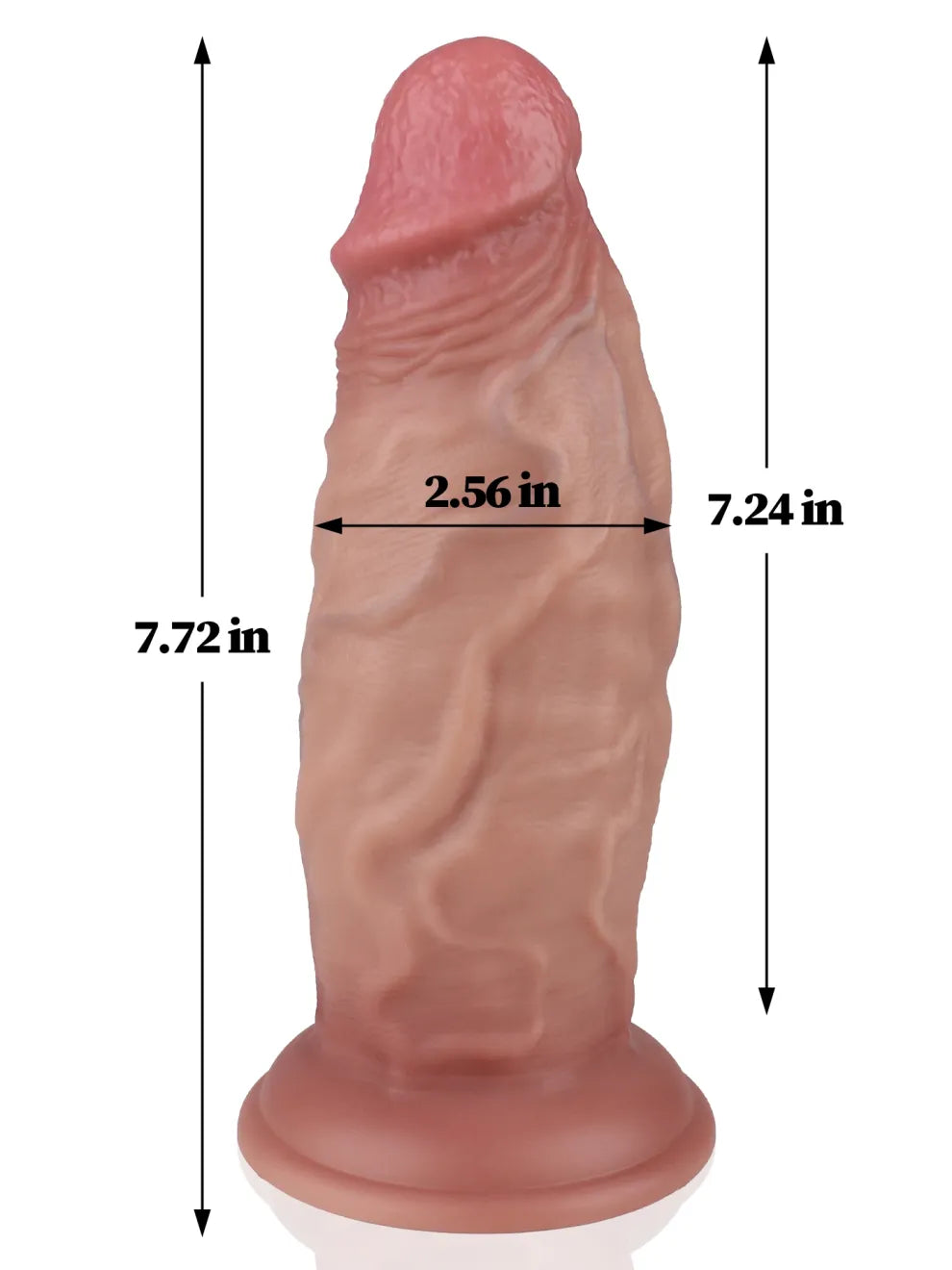 Eddy 7.7" x 2.5"  Flesh Ballless Realistic Dildo for Vaginal and Anal