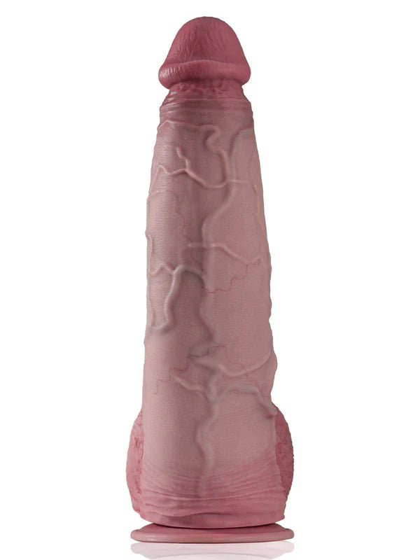 John 16" * 3.7"  Giant Curved Vaginal-Anal Suction Cup Dildo