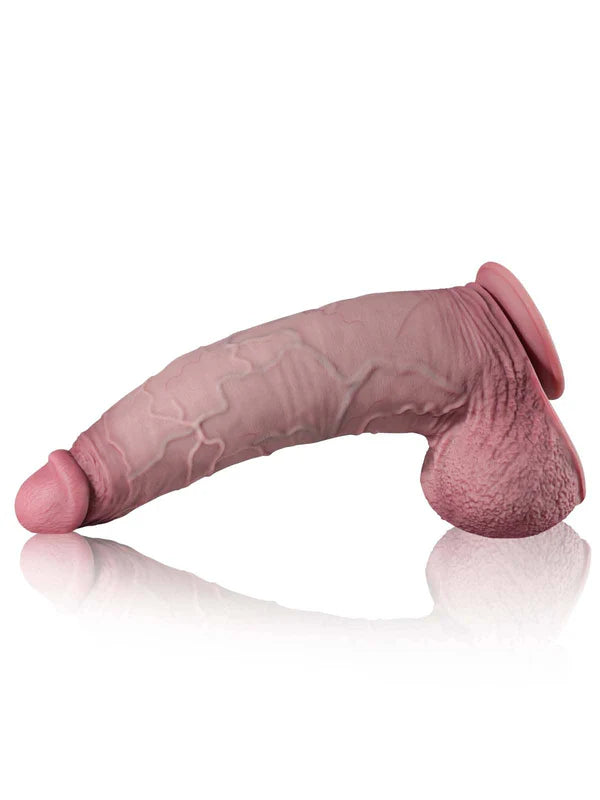 John 16" * 3.7"  Giant Curved Vaginal-Anal Suction Cup Dildo