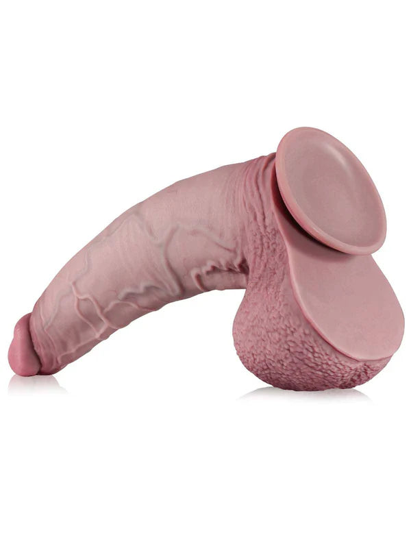 John 16" * 3.7"  Giant Curved Vaginal-Anal Suction Cup Dildo