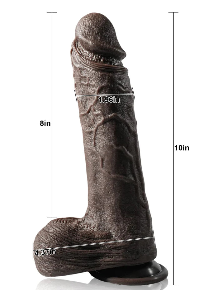 Garry 10" x 1.9"  Black Huge Dildo With 7 Modes Thrusting & 3 Modes Vibrating