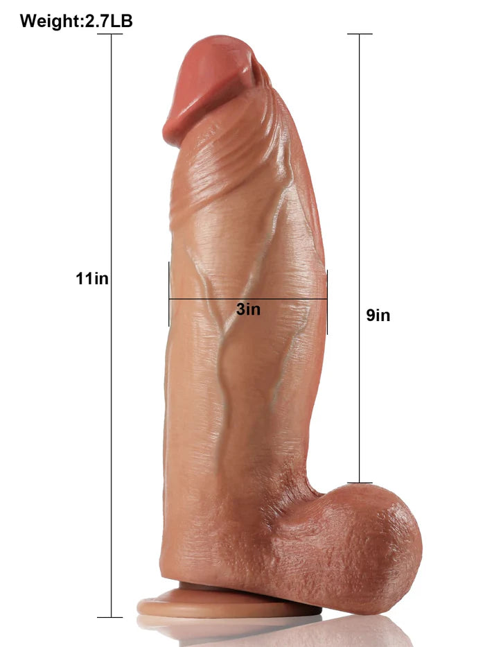 Richard 11"x 3"  Brown Extra Huge Thick Strong Dildo